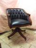 Leather Upholstered Swivel Desk Chair